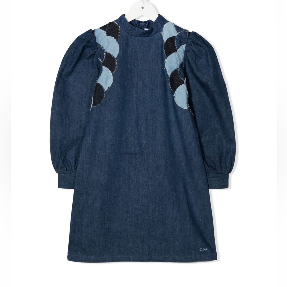 Chloe Kids appliqué-detail Denim Dress